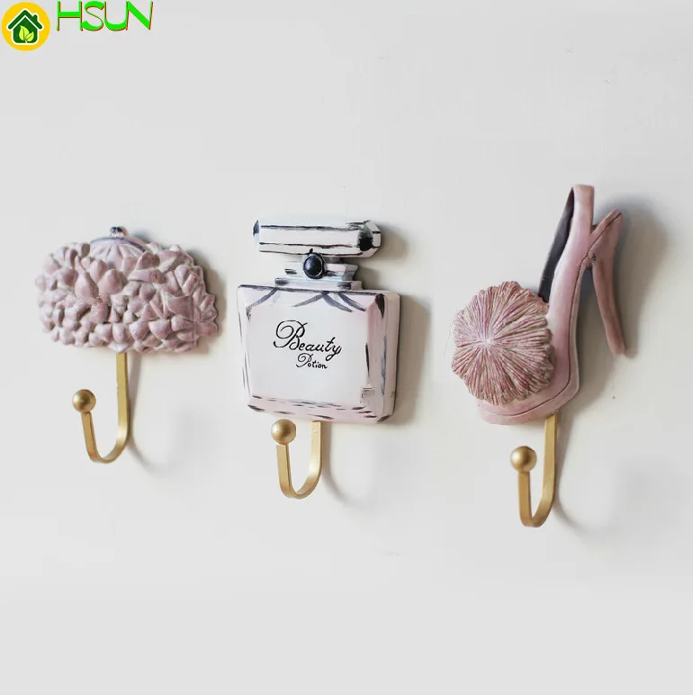 Large coat hooks clothes hanging robe hook fashion home decoration wall hook resin clothes bag key hat hooks 3PCS/set