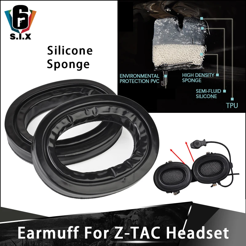 Tactical Earmuffs Silicone Or Sponge For Z-Tactical Sordin Headphones Comtac I II III Headset Accessories