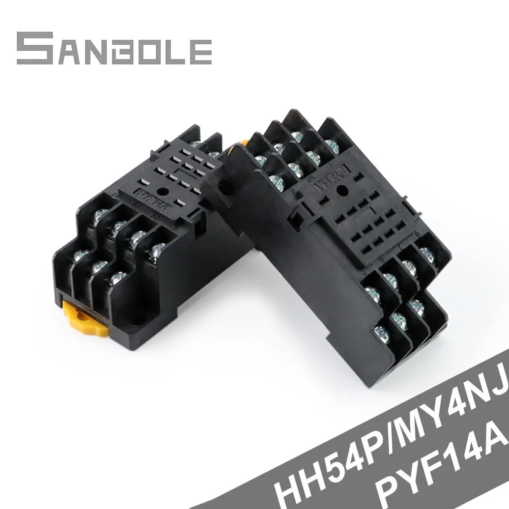 

Relay Socket / Relay Base PYF14A Black 14 Pin Terminal suit for HH54P MY4NJ Power U type DIN rail (5PCS)