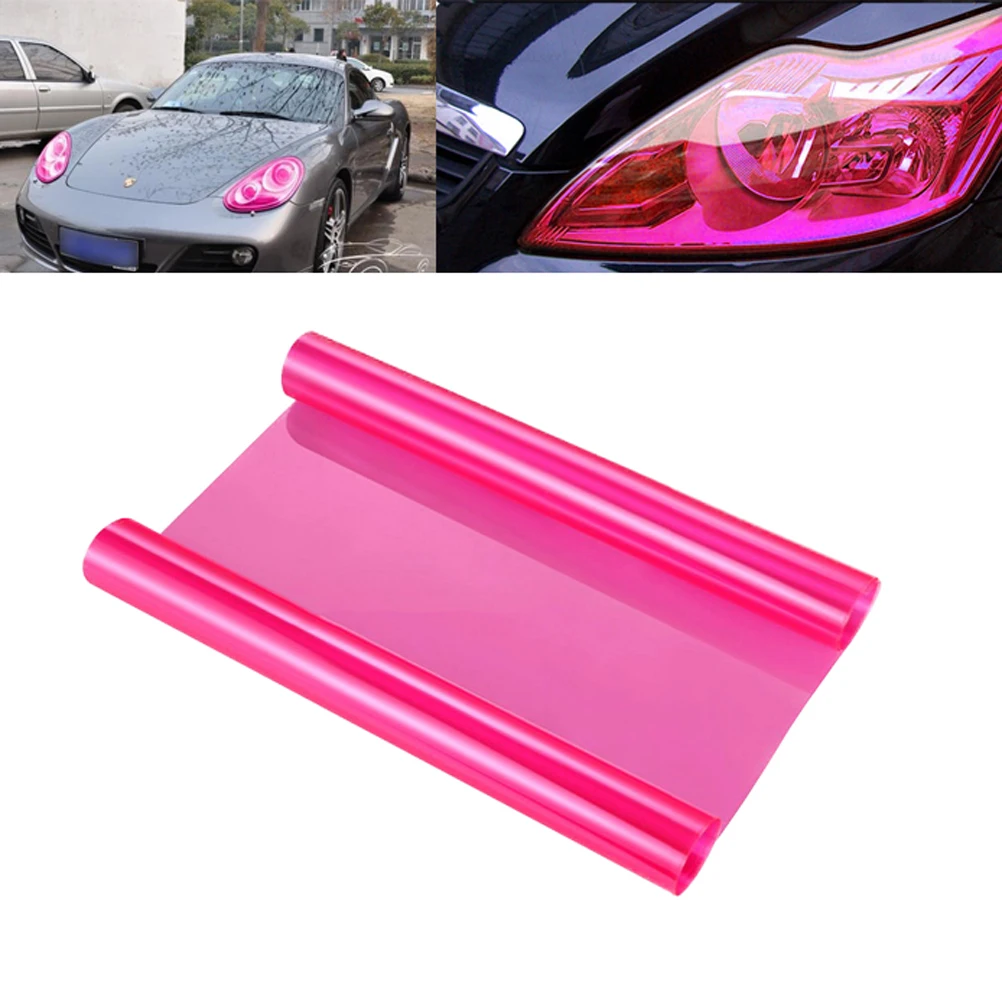 30X60 Cm Pink Car Sticker Smoke Fog Light HeadLight Taillight Tint Vinyl Film Sheet Car Decals Car Styling