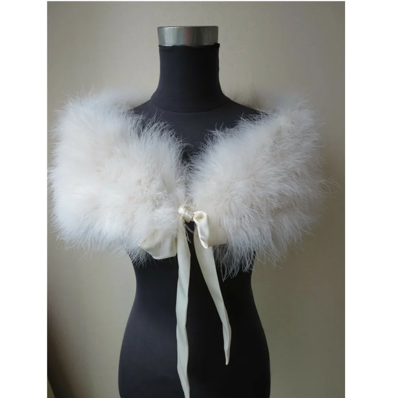 white feather wrap bridal wraps 100% marabou feather bridesmaids boleros occasion wraps bridal wedding shrugs  10colors