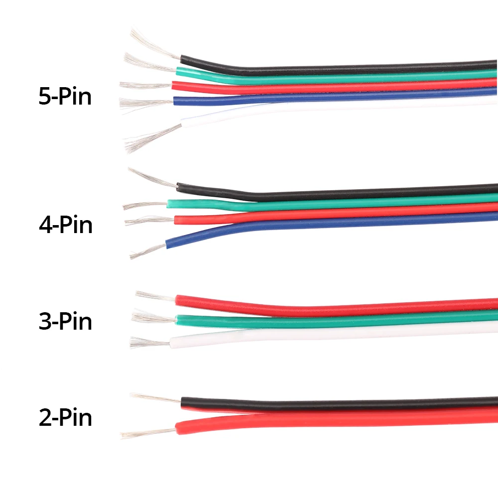 2PIN 3PIN 4PIN 5PIN Draht LED Verbinden Draht Verlängerung Kabel Für Einzelne farbe RGBW RGB LED Streifen 5050 WS2812 Streifen 1M / 5M / 10M