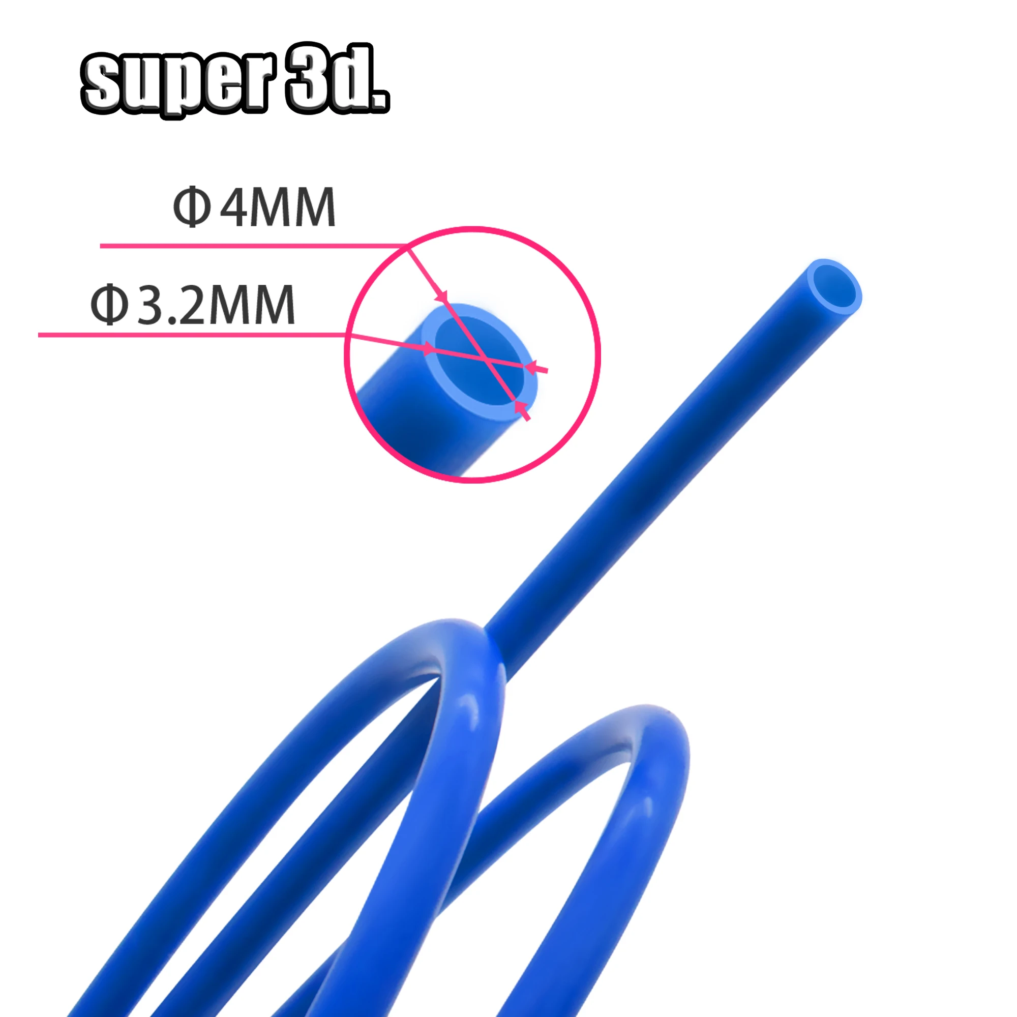 PTFE Tube TL-Feeder hotend for RepRap Rostock Bowden Extruder 1.75/3.0mm filament ID1.9mm OD4mm Blue tube