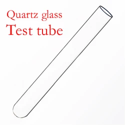 Quartz glass test tube, O.D. 25mm, Thk. 1.5mm/2mm, L. 150mm/180mm/200mm/225mm/325mm, High temperature resistant glass test tube