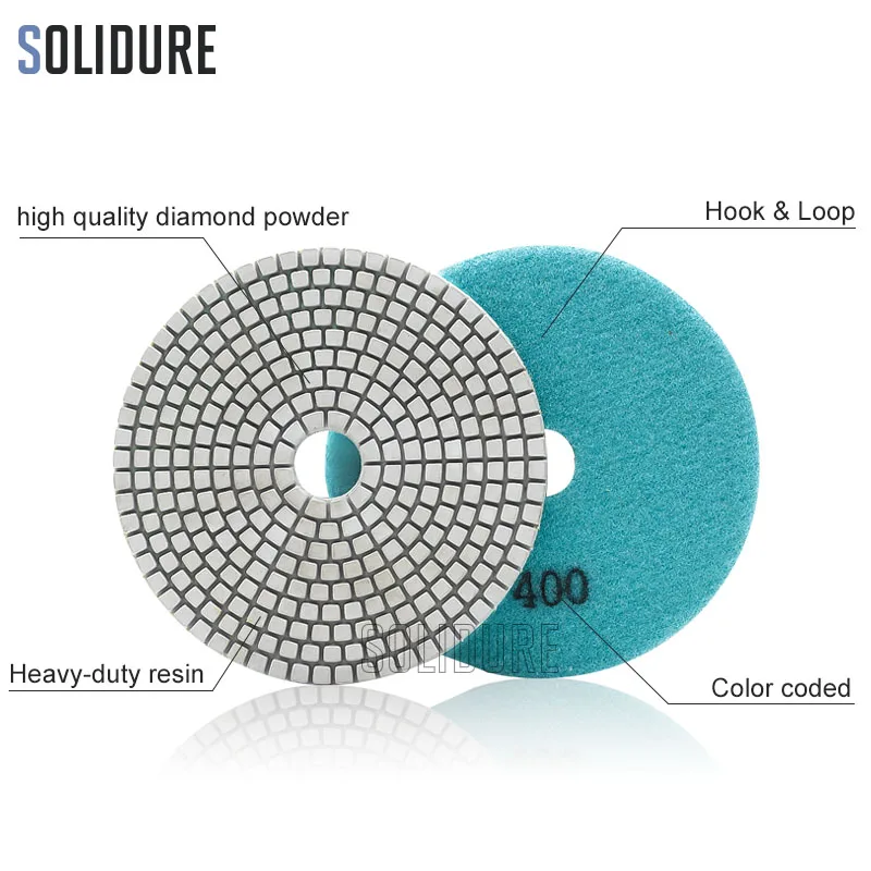 7 sztuk/partia 5 cal 125mm diamentowe marmur polerowania naczyń 3.0mm grubości do polerowania na mokro granitu, marmuru kamień