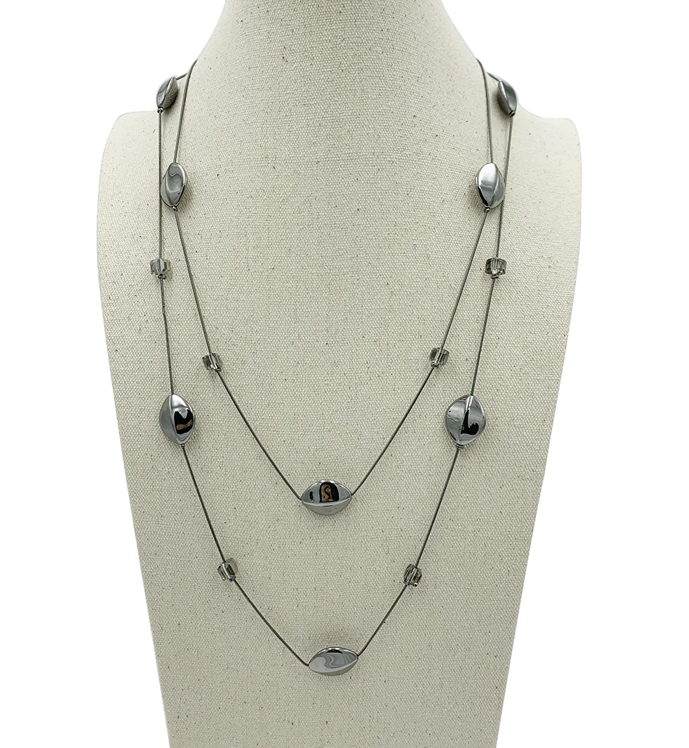 European and American Fashion Accessories Double-Deck Dainty Chain Necklace Simple Layering Necklaces For Gift 3 Colors