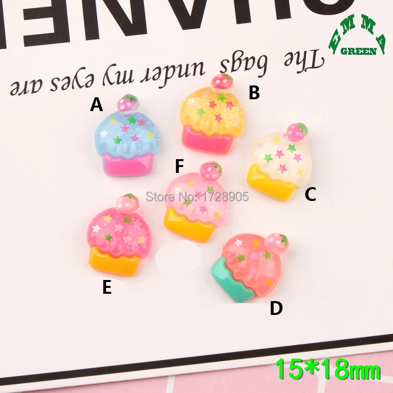 

Resin Ice cream Cake Flat back Cabochon Miniature Food Art Supply Decoration Charm Craft DIY Jelly 10 pcs 18 mm