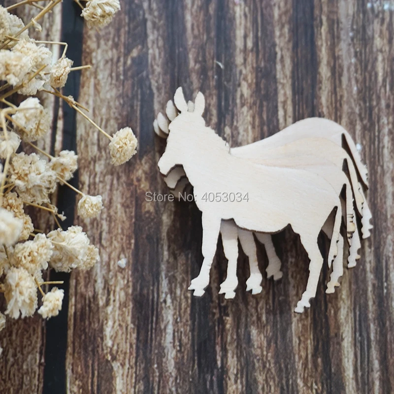 Wooden donkey plywood Cut, wood cutout, plywood figure Laser Cutting shape wood Ornaments Craft Decoration Decoupage Unpainted