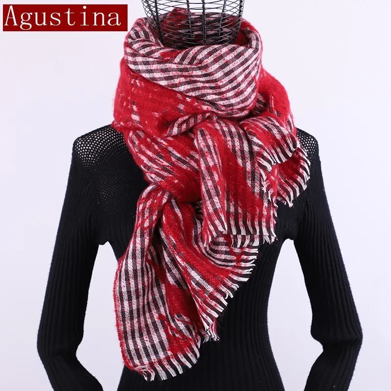 winter cashmere scarf Lattice tassel women wool shawl hijab luxury for ladies long scarves thick oversize pashmina sjaal echarpe