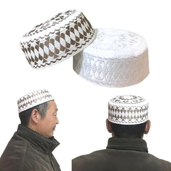 Muslim Bonnet Cap Hats Arabic Men Prayer Islam Egyptian Kufi Topi Men's Accessories Saudi Arabia African Head Wraps Brown Hats