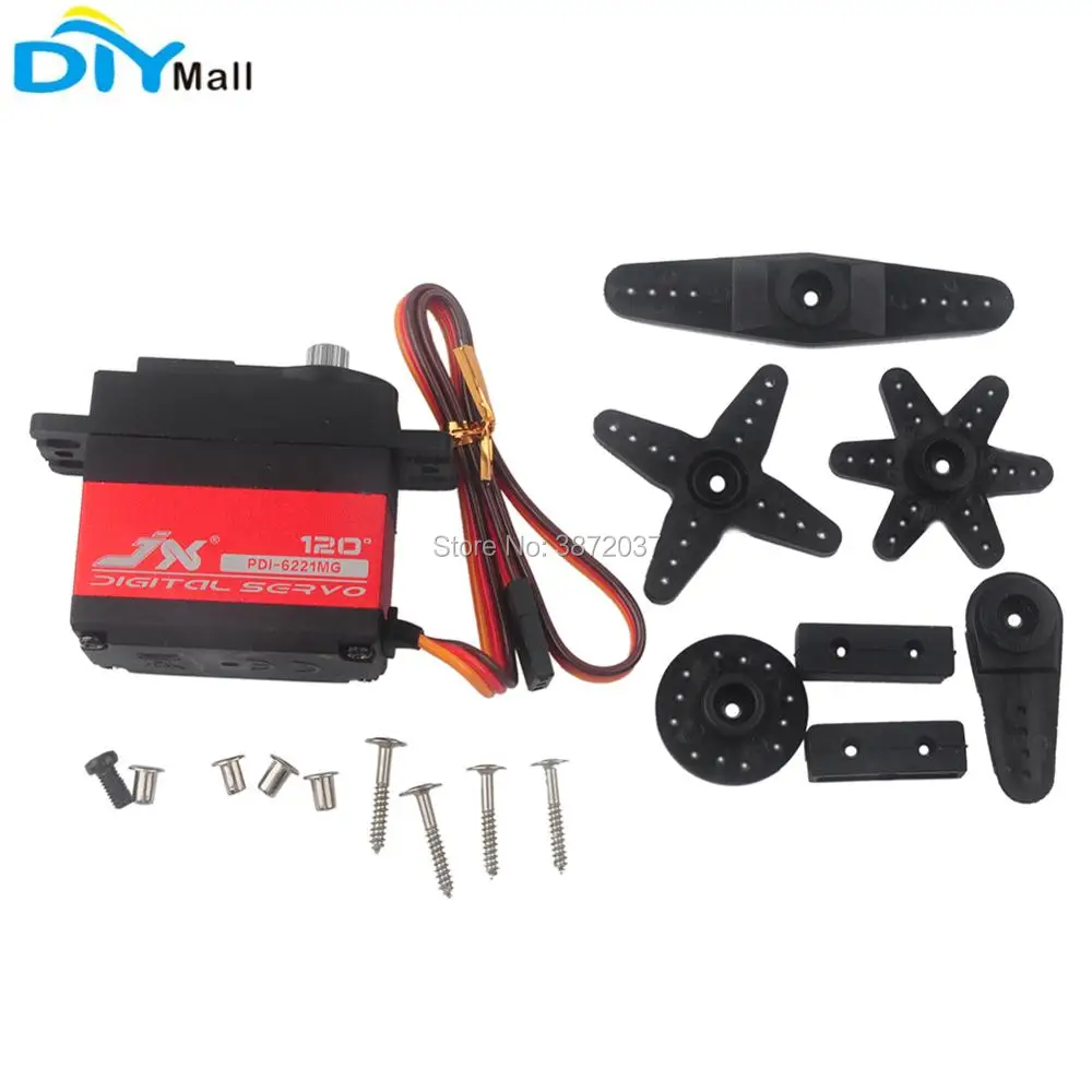 4pcs/lot DIYmall JX PDI-6221MG 20KG Large Torque Digital Servo for Smart Car Crawler Boat Helicopter 4.8-6V