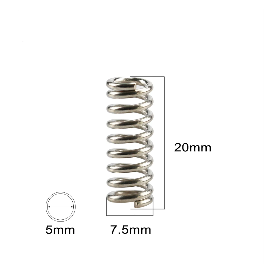 10pcs/lot 3D Printer Accessory Feeder Spring for Ultimaker Makerbot Wade Extruder Nickel Plating 1.2mm 20mm