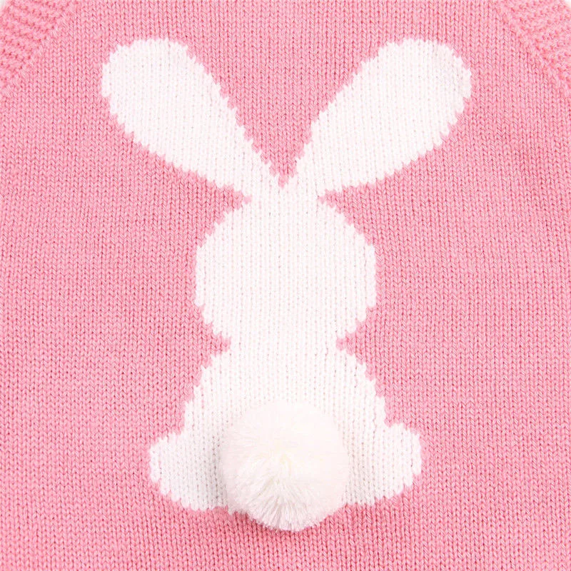 New Newborn Baby Boy Girl Easter Bunny Knit Bodysuit Jumpsuit Outfit Set Baby Girl Bodysuits Cotton O-neck Slleeveless