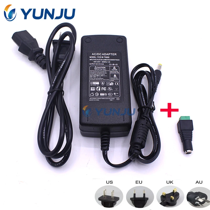 DC12V TO AC100-240V DC12V 1A 2A 3 5A  lighting Transformes output EU US LED Power Adapterlight For 5630 5050 LED strip