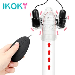 With Vibrators Glans Exerciser For Men 18 Cock Enlargement Medical Plug Penis Pump Sucker Fake Vaginal Sex Toys Male Masturbator