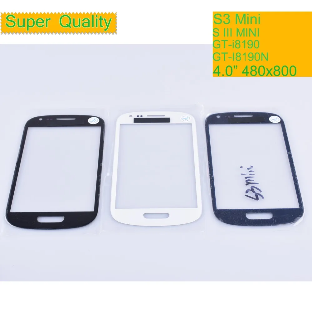 10Pcs/Lot For Samsung Galaxy S3 Mini i8190 Touch Screen Front Glass Panel TouchScreen LCD Outer Lens