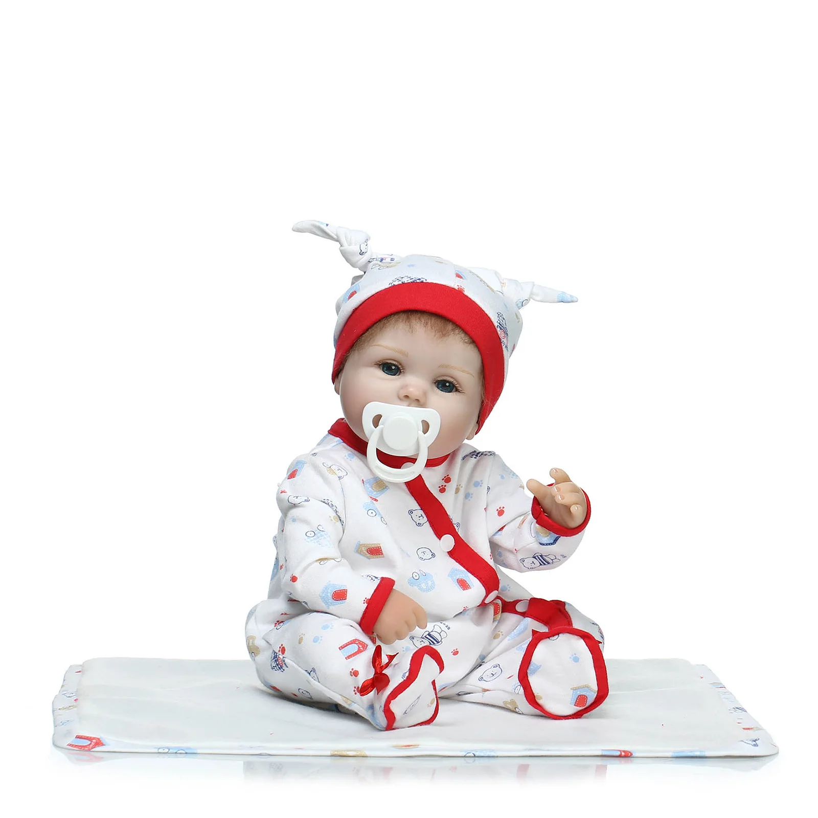 

Soft Silicone Vinyl Dolls 40cm Reborn Baby Handmade Cloth Body Lifelike Babies play house toy Children's birthday presents