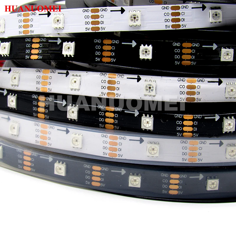 

5V 32LEDs/m APA102 RGB LED Strip 5050 SMD Digital Pixel Flexible Tape TV Light Lamp,WHITE PCB/BLACK PCB,IP20/IP65/IP67