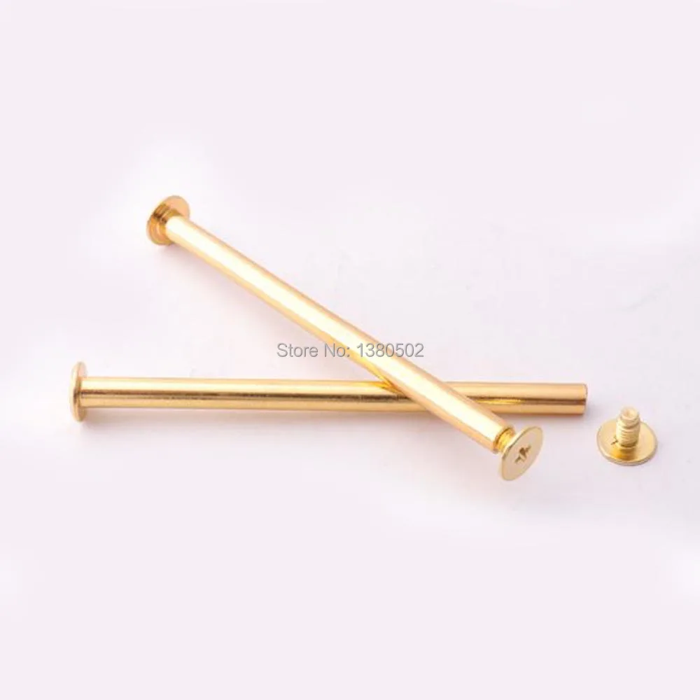 

10pcs/lot Gold Color82*10mm Screw rivets Book nail Fastening Screws for handbag scrapbook Diy Hardware Accessories