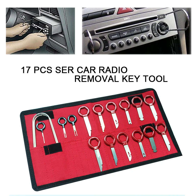 17Pcs set Professional Car Van Radio Audio Stereo Player Removal Key Tool Kit