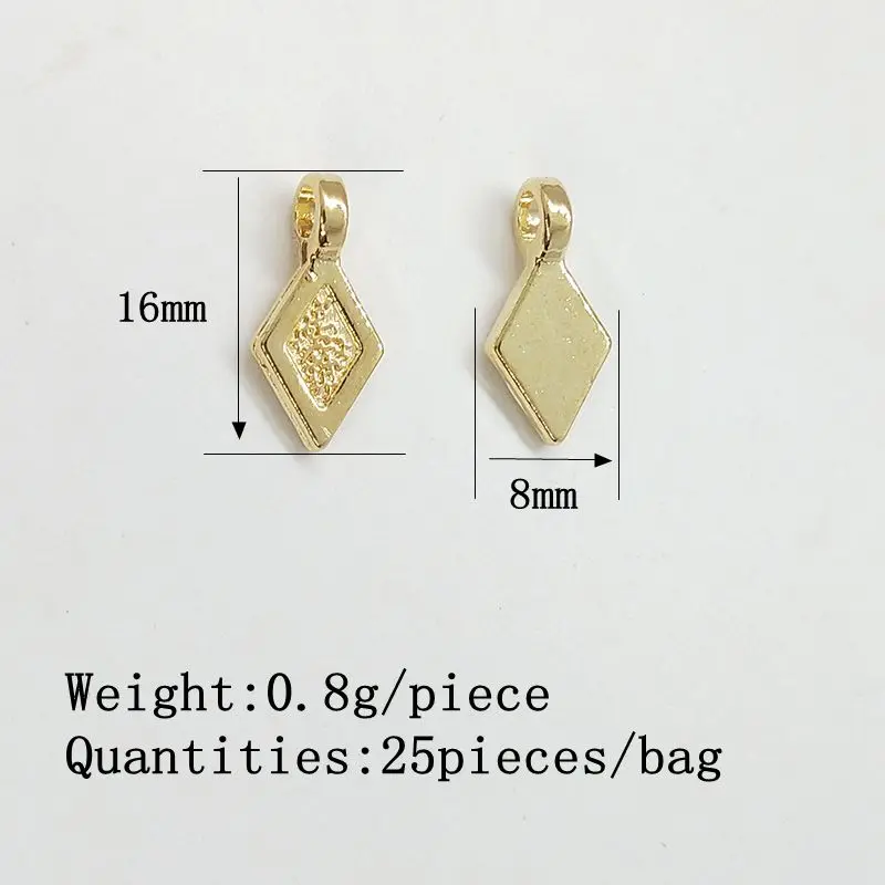 2021 New Fashion 16*8mm 25pieces/bag Zinc Alloy Geometry Charms Pendant for Earring Necklace Jewelry Making