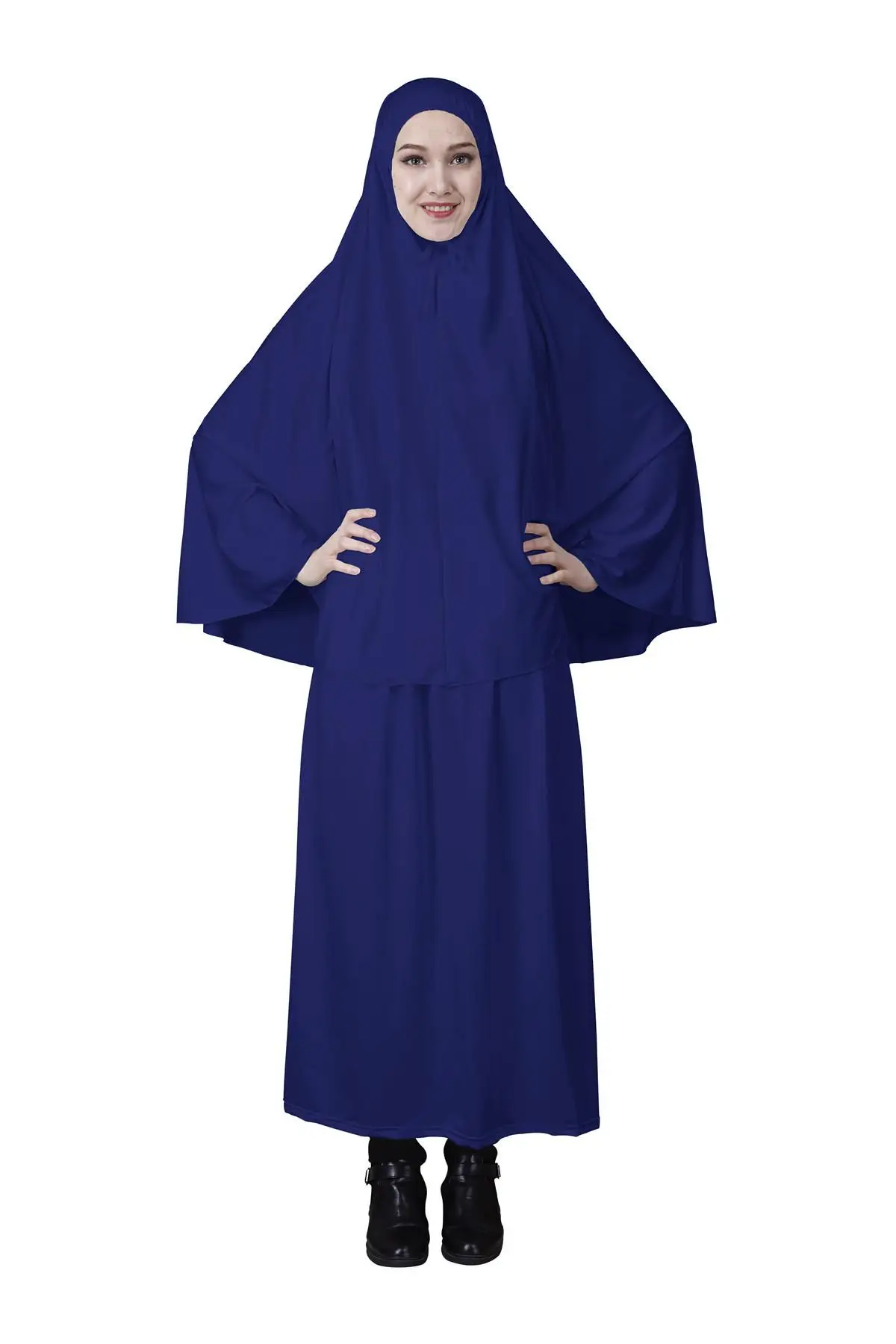 Imagem -02 - Vestidos Ramadan Eid Abaya para Mulheres Vestuário de Oração Muçulmana Khimar Longo Vestido Hijab Dubai Abayas Roupa Burqa Islâmica Conjunto de Peças