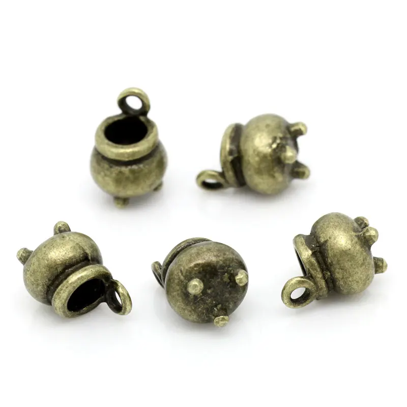 Charm Pendants Witch Cauldron Kettle Antique Bronze 12x8mm,20PCs (B28956)