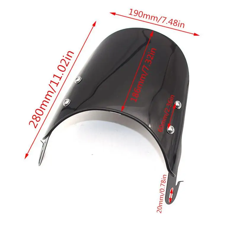 Motorcycle Windshield Airflow Adjustable Windscreen Wind Deflector For 5-7 Inch Headlights Universal Moto Accessories