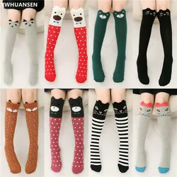 YWHUANSEN 1 Pair 2024 Girls Knee High Socks Animal Cotton Knit Over Calf Socks for Kids Teens Cute Cartoon Children Socks Spring