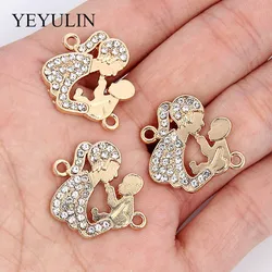 10 Pcs Alloy Crystal Connectors Bracelet Charm Gold Color Women Hold Girls Shape Jewelry Accessories For Making Drop Necklace