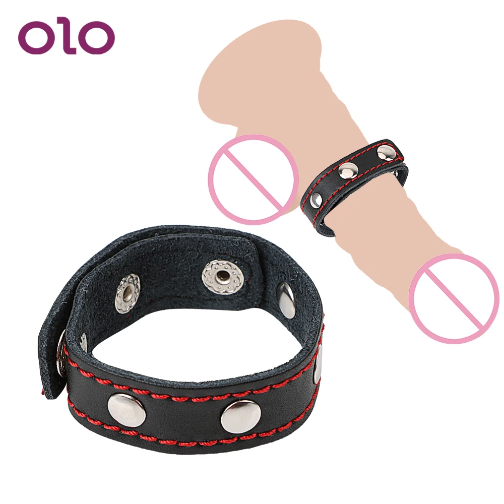 OLO حلقات القضيب حزام جلد ربط خواتم الديك قابل للتعديل تأخير الوقت القذف ألعاب مثيرة للرجال منتجات جنسية