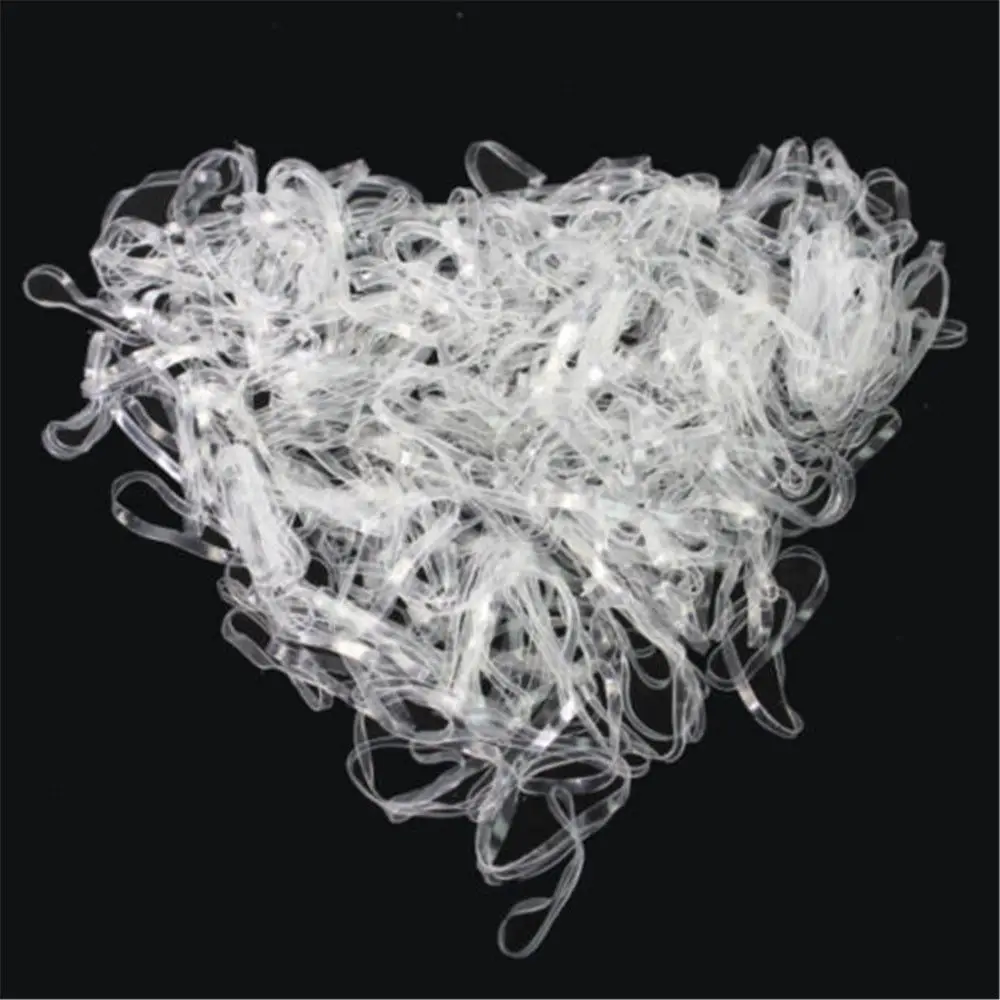 200 Pcs/Pack Clear Rubber Bands Hair Accessories Mini Braid Plaits Ponytail Holder Ties Popular Elastic Hair Bands