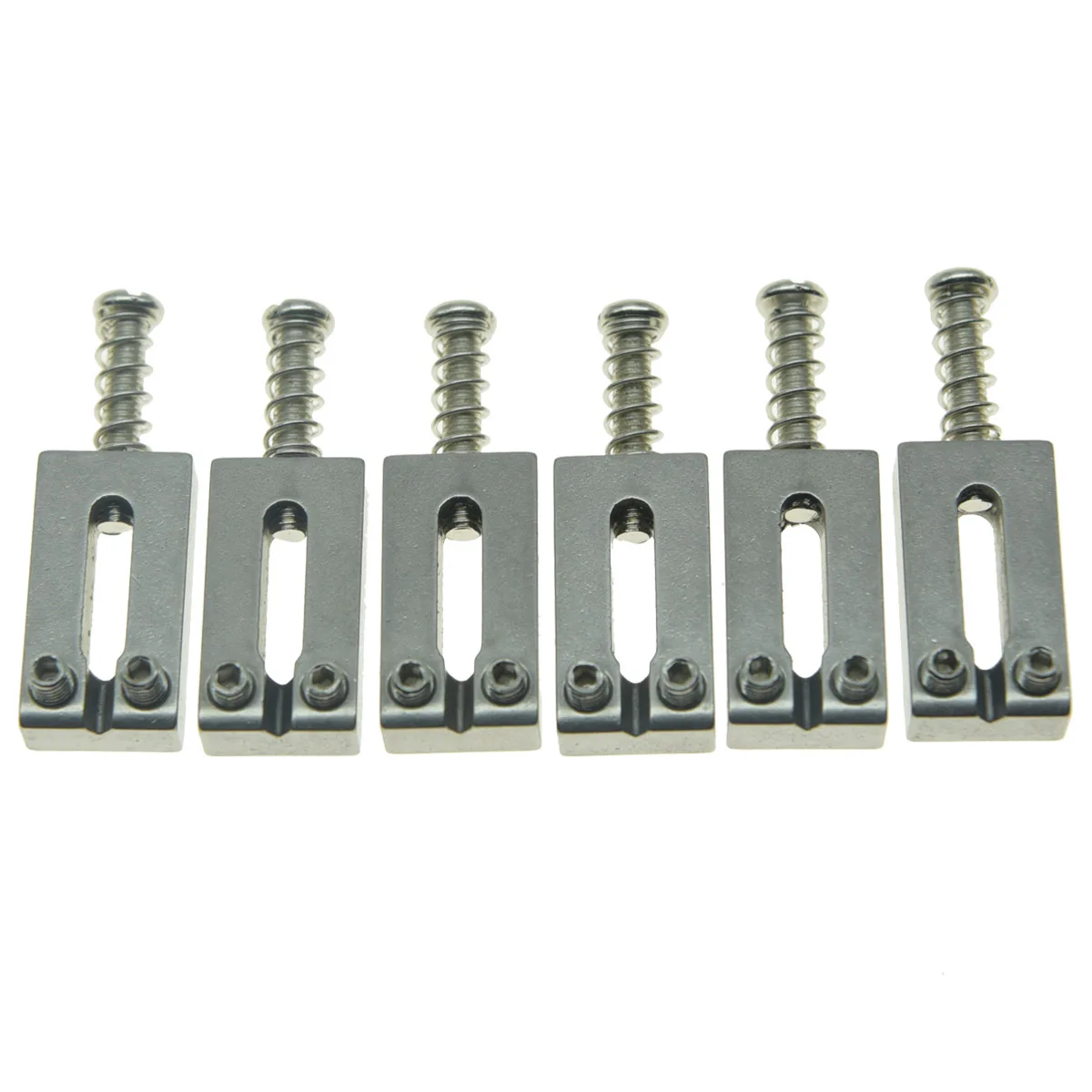 KAISH Set of 6 Stainless Steel Saddles Guitar Bridge Saddle 10.5mm/10.8mm String Spacing for ST TL Guitars