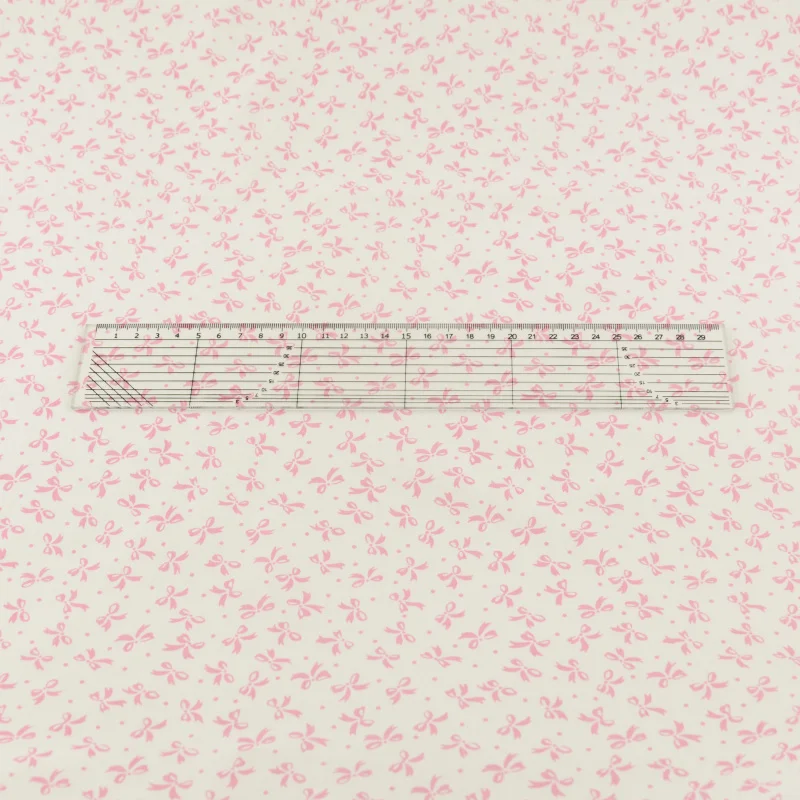 Disegni di fiocchi rosa Tecido bianco 100% tessuti di cotone decorazioni Patchwork per cucire biancheria da letto densa e morbida panno in Twill 6