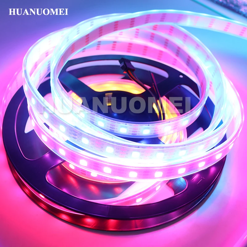 

4M/roll 60LEDs/m APA102 Digital LED Strip Light 5050 SMD LED RGB Pixel Strips 5V RGB TV Tape Flexible White PCB Waterproof IP67