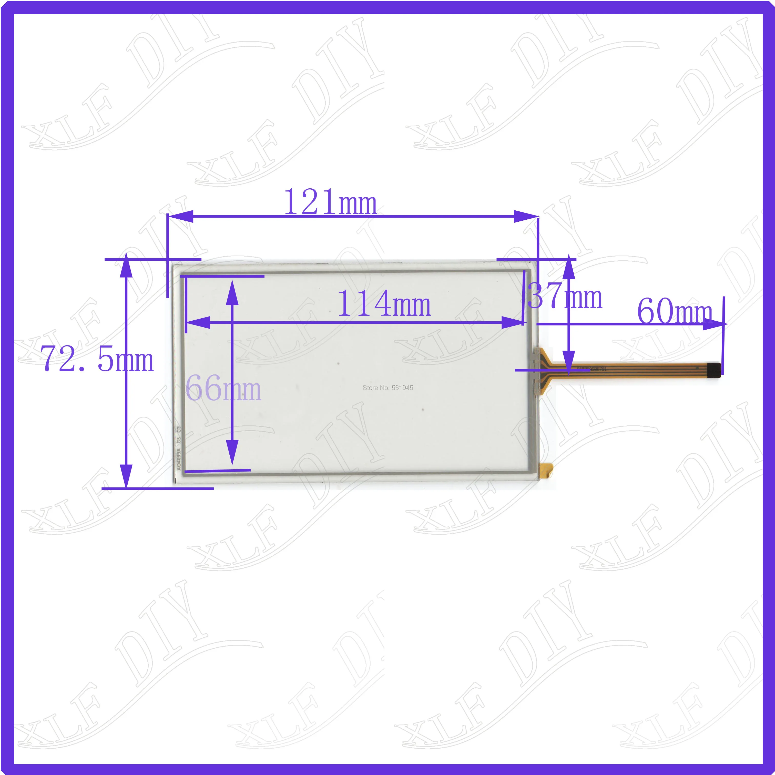 

ZhiYuSun 121*72.5mm 5inch touch screen 121mm*72mm resistance screen Digital general touch screen this is compatible