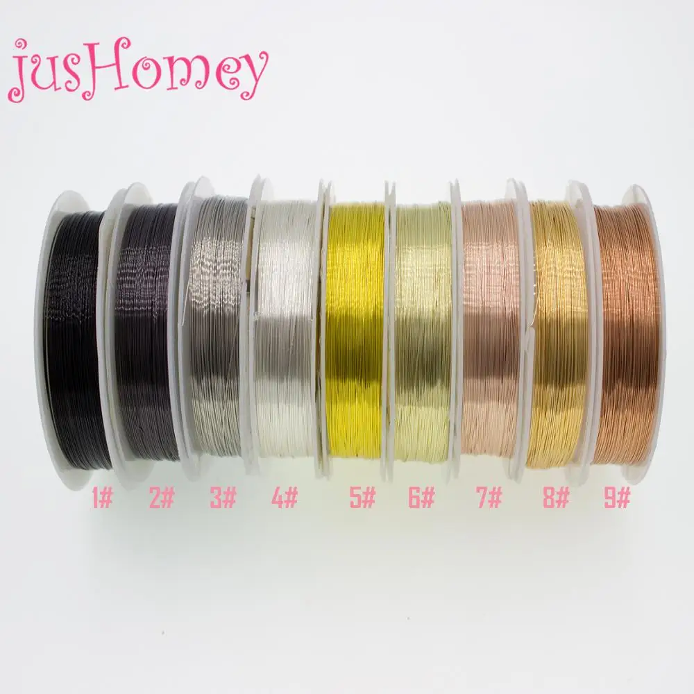 1 Roll Colorfast Bare Copper Wire Beading Jewelry Craft Copper Wire Material For DIY Bracelets, Charms, Pendants