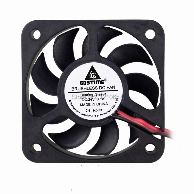 10 Pieces LOT Gdstime 50mm 5010 5cm 50x10mm DC 24V 2Pin Heatsink Radiator Cooler Fan