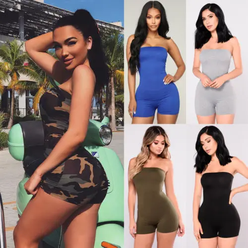 

HIRIGIN Newest Women Clubwear Sleeveless Skinny Playsuit Bodycon Party Jumpsuit Sexy Rompers Backless Clothes