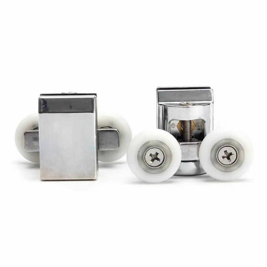 2Pcs Double Sliding Shower Kaca Pintu Rol Atas Roda Pelari DIY 23 Mm