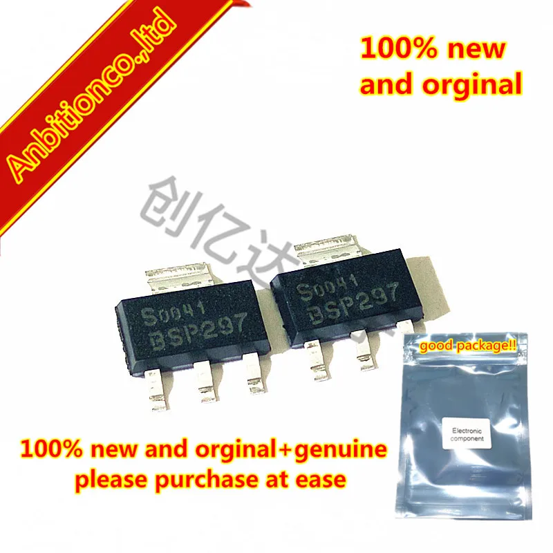 10pcs 100% new original BSP297 SOT-223  SIPMOS Small-Signal Transistor (N channel Enhancement mode Logic Level) in stock