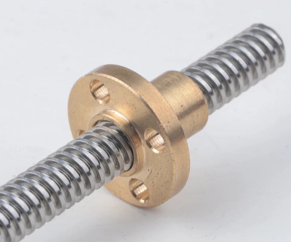 

Freen Shipping! 2pcs/Lot T5 Lead Screw Length 100 150 200 250 300 350 mm Lead 1mm SS Trapezoidal Screw With Brass Nylon Nut