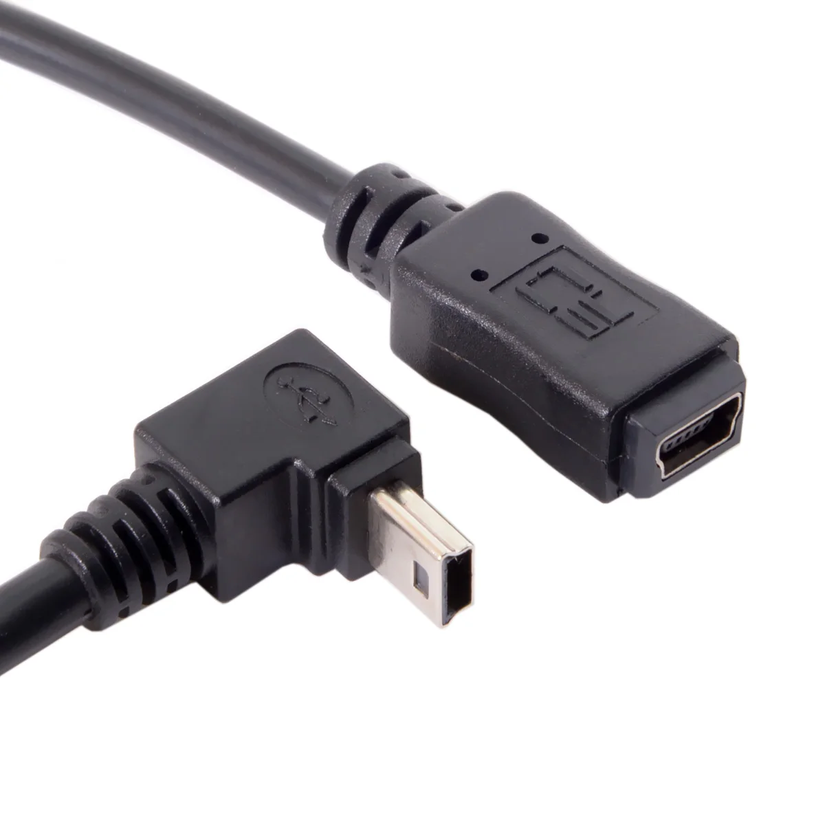 CY Chenyang GPS Mini USB 5pin 90 Degree Up Direct Angled Male to Female Extension Cable 20cm