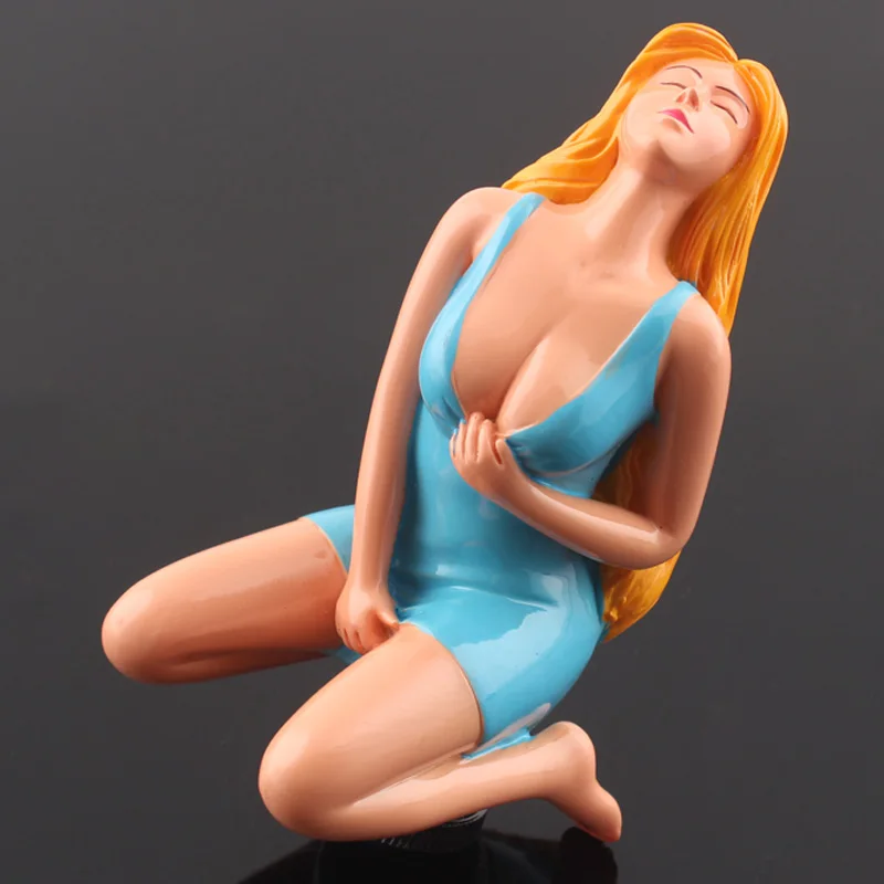 Blonde Blue Dress Goddess Ravishing Lady Sexy Girl Car Manual Stick Gear Shift Knob Lever Shifter Custom For Universal