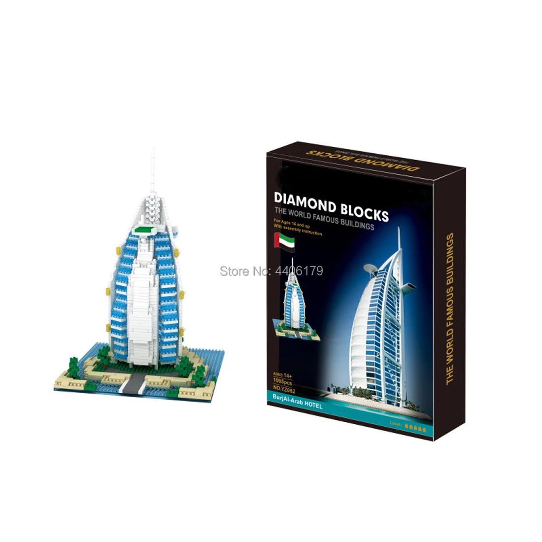 

hot city Street view architecture United Arab Emirates Dubai Burj Al Arab mini micro diamond building blocks bricks toys gift