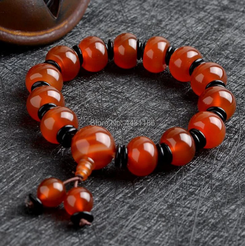 

Natural Brazil Red Agate Jade Bracelet Buddhism Beads Lucky Amulet Ornament+Certificate+Free Gift Box