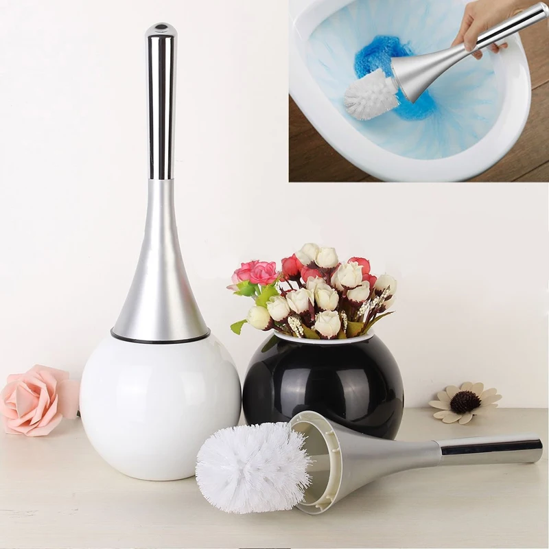 JX-LCLYL Bathroom Toilet WC Scrub Cleaning Brush With Stainless Steel Holder Set