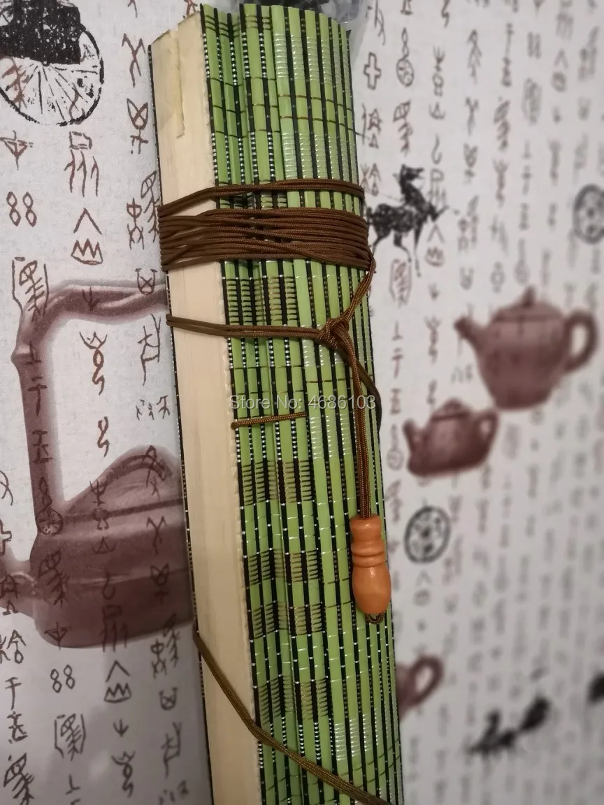 Singapore, USA Green Color Natural Bamboo Roller Blinds Blackout Window Curtains Vintage Porch For Rrawing Room Home Decor