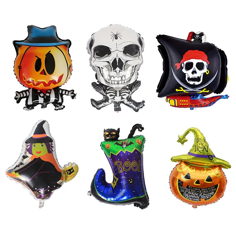 1X Halloween Pumpkin Witch Pirate Foil Balloon Halloween Party Decoration Supplies