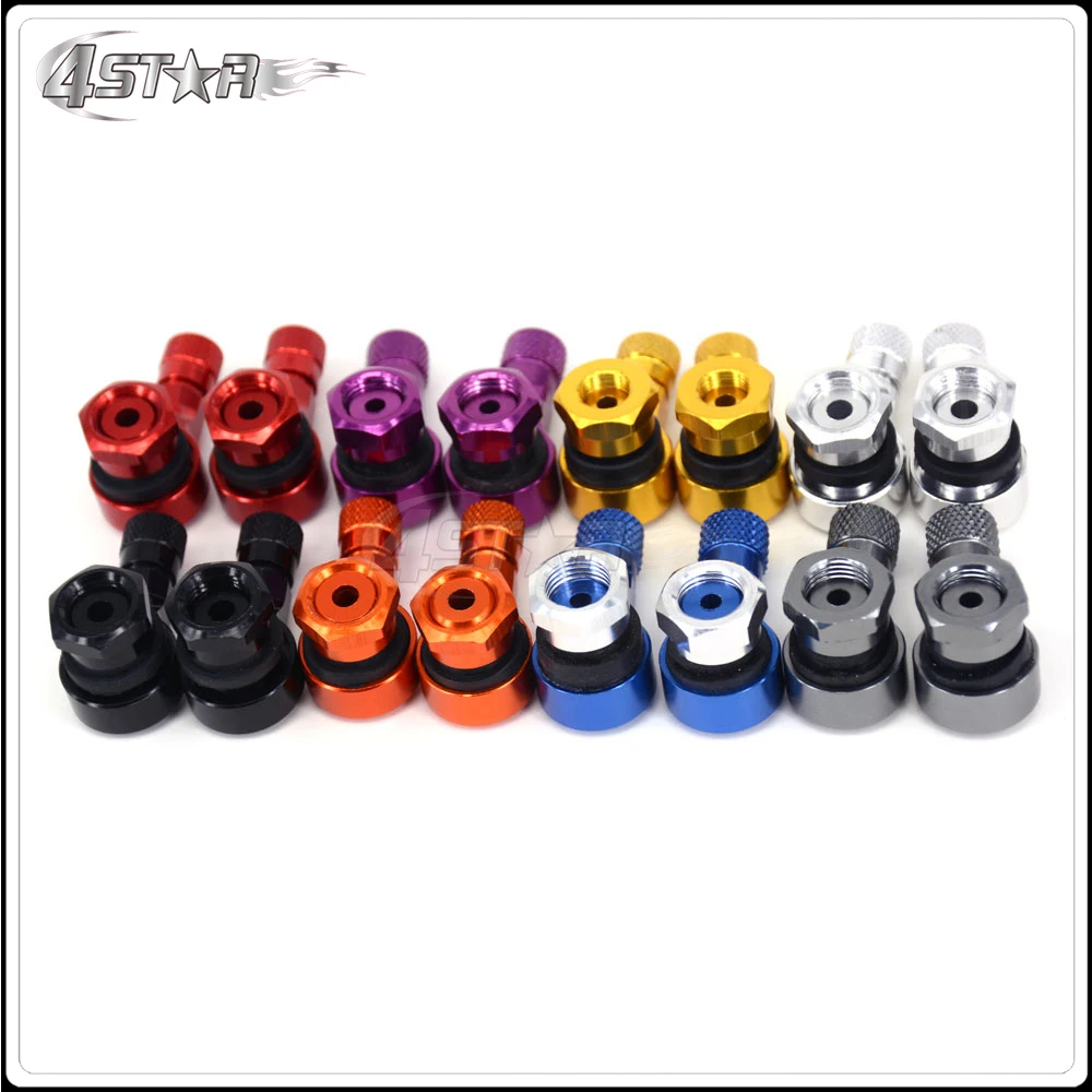 2pcs Universal Motorcycle Aluminum Wheels Tire Tyre Valve Stems Caps 90 Degree For YAMAHA R1 R6 FZ6R XJ6S XJR400 FZ1 FZR400